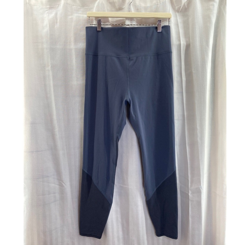 Vuori‎ High Rise Navy Gray/Black Performance Athletic Leggings Yoga Pants Large